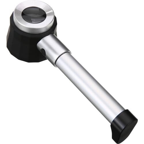 Handheld Foldable 45X Metal Loupes Thread Cloth Counter Magnifier Magnifying Glass with Light with LED Lights Calibration