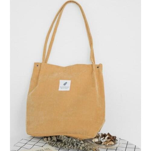 VIP - Bags for Women 2021 Corduroy Shoulder Bag Reusable Shopping Bags Casual Tote Female Handbag Dropshipping