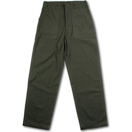 WW2 American USMC ARMY Military Pants Vietnam War US Army Loose Army Green Pure Cotton Trousers Training Uniform Retro