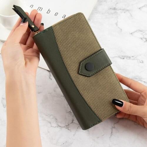 Women Fashion Solid Color Wallet Female Zipper Multifunction Hasp Coin Purses Ladies Multi-card Wallet Card Holder Phone Bag