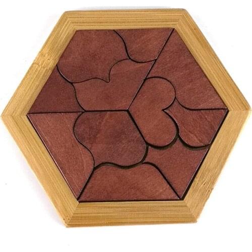 1Pc Wooden Tangram Jigsaw Board Educational Early Learning Cognitive Puzzles Game Toys For Children Kids Birthday Present