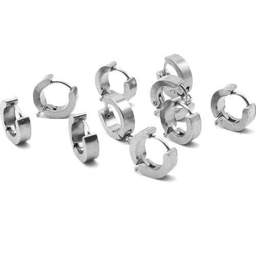 10Pcs Stainless Steel No Pierced Ears Punk Dangle Earring Clasps Hook For DIY Making Earrings Jewelry Accesspries Supplies
