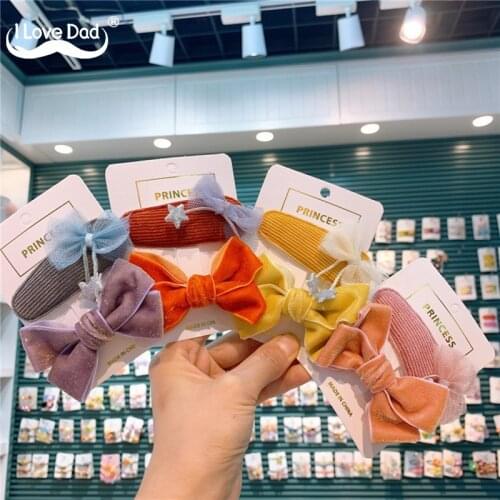 2 Pcs/Set Cute Bows Baby Hair Clips Princess Kids Hairpin Girls Children Barrettes Hair Clip Accessories