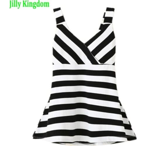 2019 Girl Striped Summer Dress Fashion Little Girl Backless Dresses Girls Sleeveless Beach Dress Kids Vest Sundress JillyKingdom
