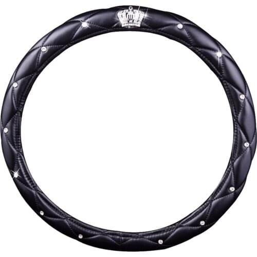 38cm Car Crown With Diamond Steering Wheel Cover Car Accessories No Irritating Chemicals Steering Wheel Cover