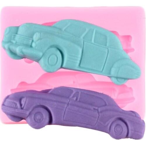 3D Car Silicone Mold Baby Birthday Cupcake Topper Fondant Cake Decorating Tools Chocolate Gumpaste Moulds Resin Clay Candy Molds