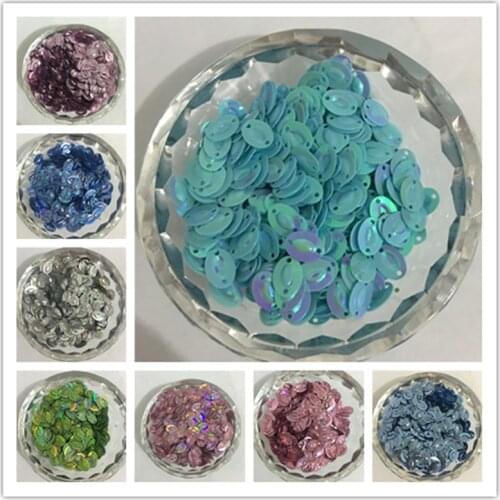 4000pcs 50g Laser Color 6*8mm Cup Oval 2 Holes loose Sequins Paillette for craft Sewing Garment Clothing accessories