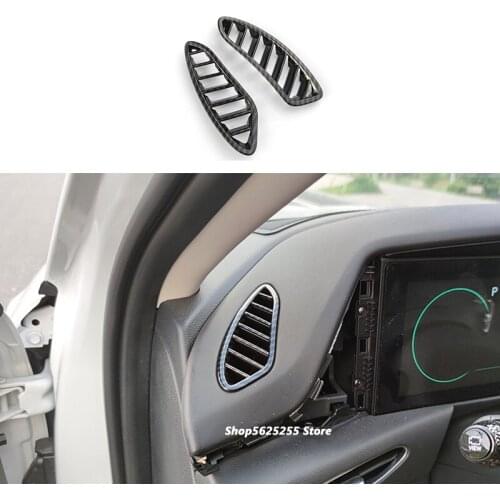 For Hyundai Sonata DN8 2021 2020 Accessories Dashboard Small Air Outlet Decorative Cover Carbon Fiber Protector Sticker