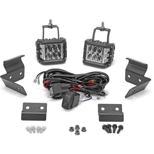 UTV Accessories 4" 60W Cube Work Lights For Polaris Ranger XP 570 800 900 Lower Windshield Led Lights Bracket Kit Fog Lights