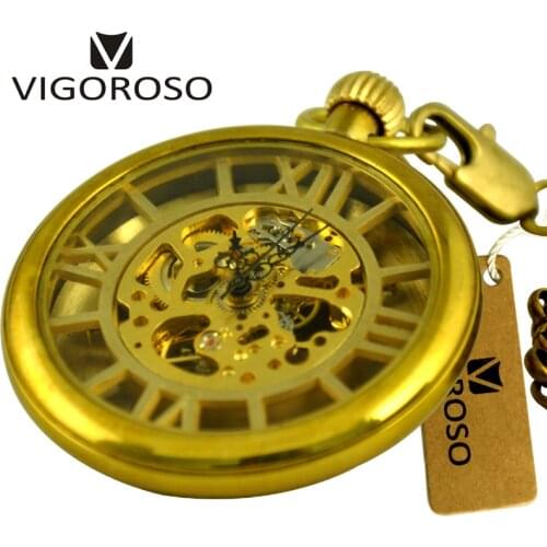 Antique Genuine Copper 3D Roman Numerals Skeleton Open Face Mechanical Hand Wind FOB Chain Clock Men Pocket Watch Luxury Gifts