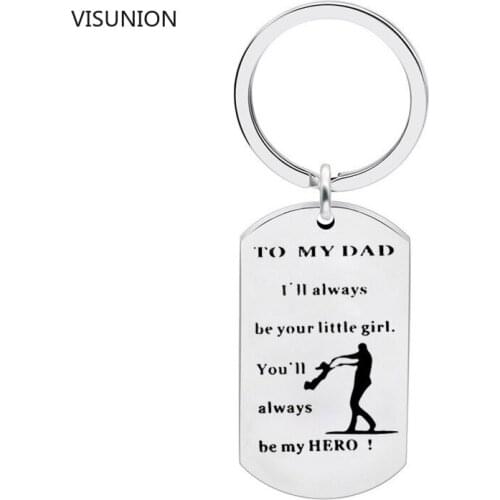 Stainless Steel To My DAD Tag Keychain Key Ring Gifts From Daughter for Fathers Day wholesale Dropshipping