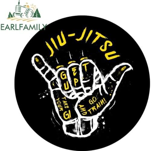 EARLFAMILY 13cm x 9.5cm for Good Vibes Jiu Jitsu Car Stickers Scratch-proof Window Personality Decal Graphics for Vehicle Bumper