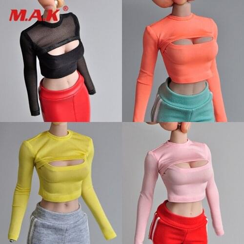 1/6 soldier model accessories clothing coat open chest chest t-shirt short section tops 12 inch women soldiers are available