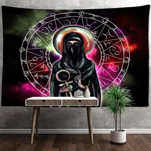 Twelve Constellations Tapestry Wall Hanging Compass Magic Psychedelic Art Bohemian Hippie Home Decor