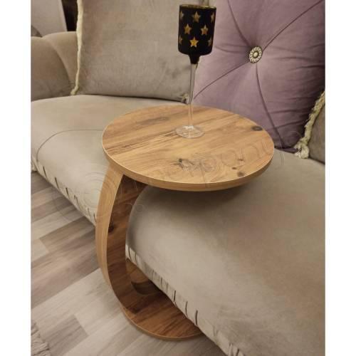 Wheel Seat Stand C Coffee Table Side Table Serving Stand Walnut