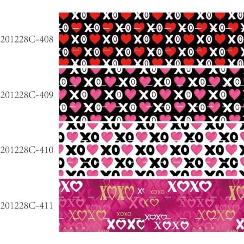 50 yards/lot) Wholesale 22mm 25mm 38mm heart printed pink Valentine celebrate ribbon