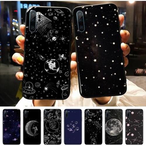 Outer Space Planet Stars Moon Spaceship Phone Case Funda For Huawei P40 P10 P20 P30 Lite 2016 2017 2019 plus pro P smart