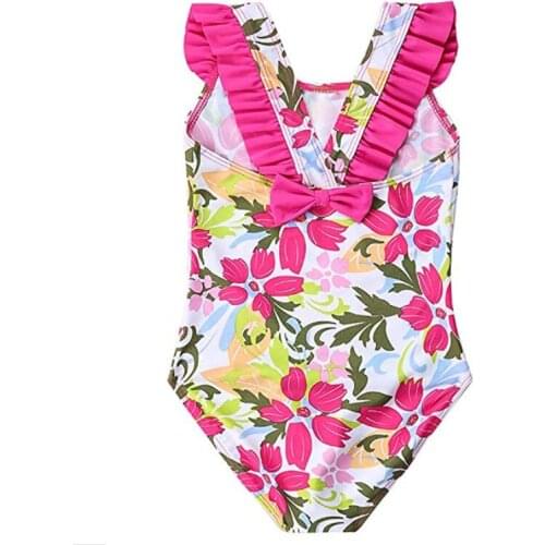 2-9Years Girls Swimsuit 2021 New One Piece Swimwear Ruffle Style Childrens Swimwear One Piece Swimsuit