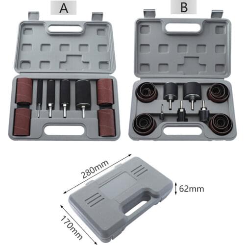 Drum Sander Kit Sanding Belt Grit 80 120 Sandpaper Long Short with Spindle Case for Drill Press Rotary Tools