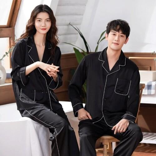 2020 new silk fabric lovers' pajamas sexy V-neck womens suit solid color casual comfortable home wear