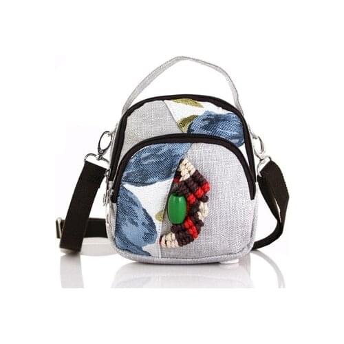 New coming national string appliques mini women shopping handbags!Nice bohemian prints casual shoulder bag Top-sale Lady Carrier