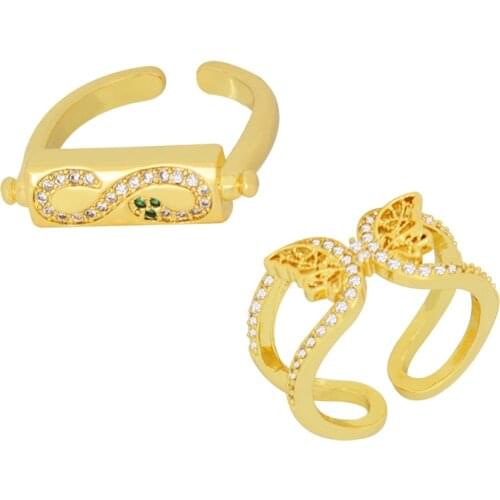 Opening Adjustable Rings for Women Exaggerated Stereoscopic Retro Butterfly Snake Ring Punk Jewelry Party Gift Mujer Bijoux