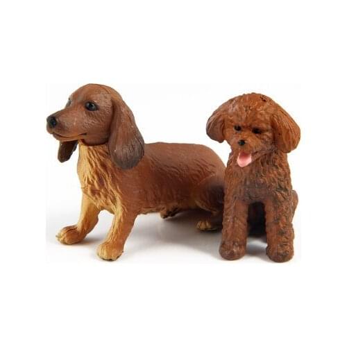 Plastic Animals 3 Years Old Simulated Models Of Animal Toy Dog Dachshunds Poodles Cute Lovely Childrens Dogs Model Gifts 2021