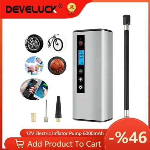 12V 150PSI Rechargeable Air Pump Portable Car Compressor Electric Tire Inflator Air Injector 4000mAh for Car Bicycle Tires Balls