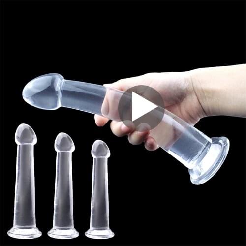 Erotic Jelly Dildo Realistic Adult Toys Soft Strapon Artificial Penis Suction Cup Large Dildo Bullet Vibrator Sex Toys for Woman