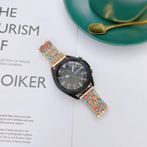 22mm Colorful Diamond Watch Band For Galaxy Watch 3 Strap For Samsung Watch 3/Gear S3/Galaxy Watch 3 45mm/ Galaxy Watch 46mm