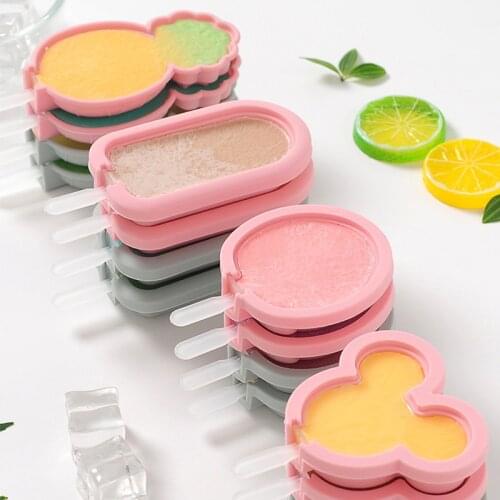 Silicone Ice Cream Mould Ice Cube Tray Popsicle Barrel Diy Mold Dessert Ice Cream Mold with Popsicle Stick
