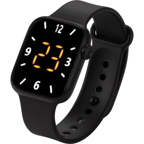 LED Sport Watch Women Men Unisex Digital Wristwatch Fashion Square Dial Clock Silicone Watches for Children Kids Boys Girls Gift