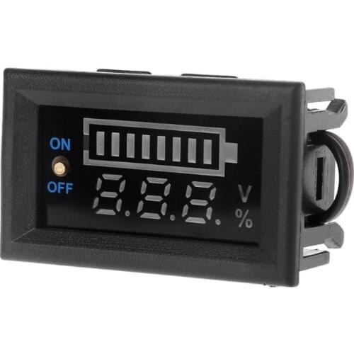 1 Pc 12V Car Lead Acid Battery Capacity Indicator Voltmeter Power Tester with Switch