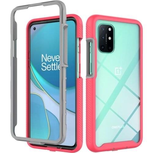 Shockproof Bumper Transparent Clear Phone Case For OnePlus Nord 5G 8T 7T Pro 7 Pro 8Pro Colorful TPU Silicon PC Back Phone Cover
