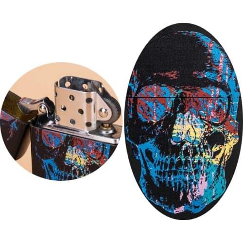 Lighters Kerosene Windproof Color Paint Personality Skull Creative Lighter Men Give Boyfriend Gifts