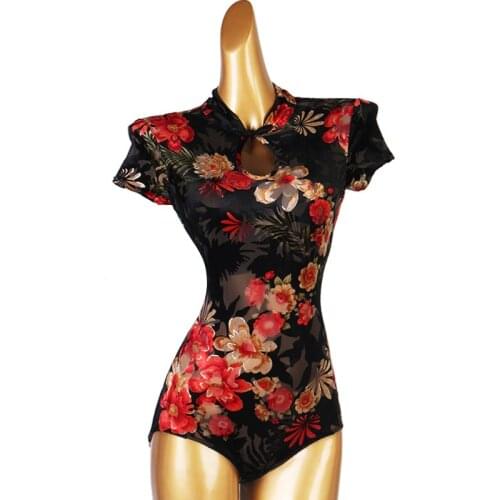 Latin Dance Tops Adults Female Rumba Cha Cha Samba Tango Leotard Sexy Bodysuit Clothing Ladies Stage Clothes