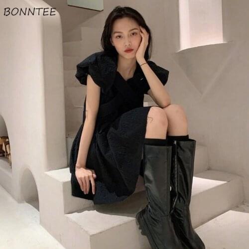 Gothic Dress Women Summer 2021 Cross Bandage Vintage Y2K Female Party Trendy Loose A-line Aesthetics Slim Clubwear Korean Style