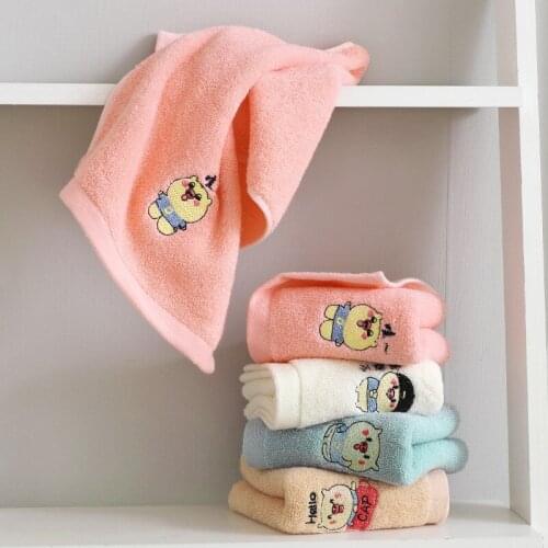 2Pcs Cotton Embroidered Children Face Towel 25*50cm Kitchen Kids Hand Towel set Absorbent Hotel Bathroom WashCloth Family Baby