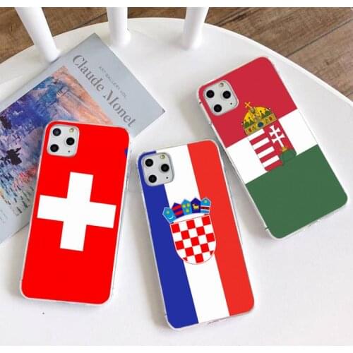 Hungary switzerland croatia flag Phone Case for iphone 12 pro max mini 11 pro XS MAX 8 7 6 6S Plus X 5S SE 2020 XR cover