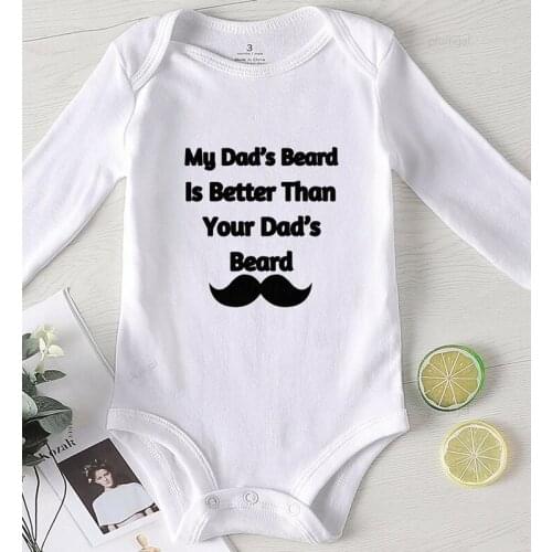 Toddler Rompers Printing Dads Beard Baby Girl Winter Clothes Newborn Girls Costume Cotton Kids Outfits Jumpsuits for Boys