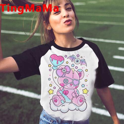 Japanese Anime Harajuku E-girls Punk clothes women casual aesthetic plus size couple clothes streetwear tshirt harajuku kawaii