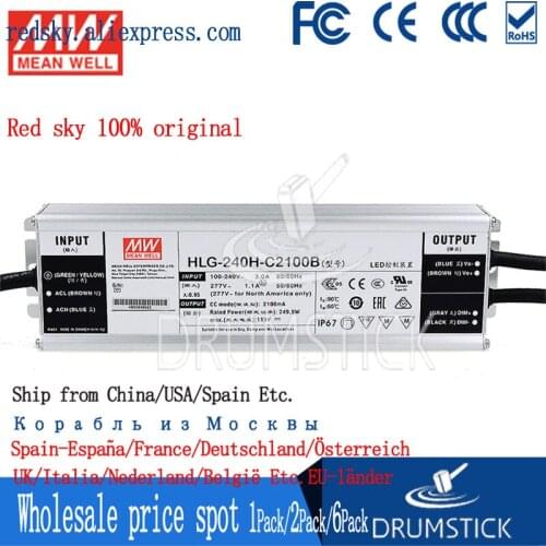 Steady MEAN WELL HLG-240H-C2100B 59 ~ 119V 2100mA meanwell HLG-240H-C 249.9W LED Driver Power Supply B Type