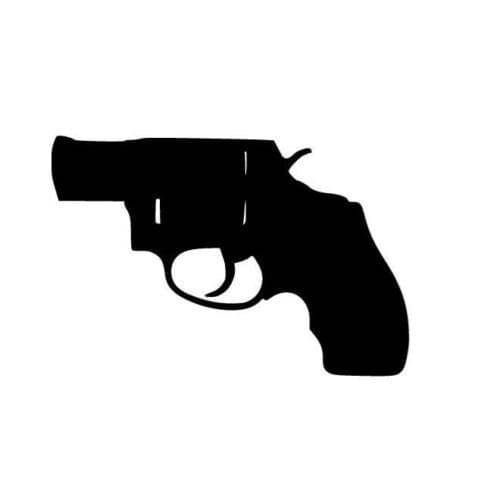 JL REVOLVER GUN SILHOUETTE DECAL STICKER () 15x13