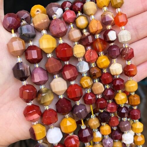 Natural Faceted Colorful Mookatite Stone Olive Shape GEM Loose Mineral Beads For DIY Jewelry Making Bracelet Accessories 15