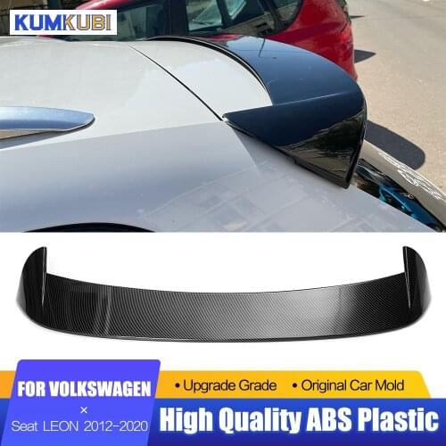 Fit For Seat LEON 5F FR MK3 Spoiler 2012-2020 Car Rear Roof Wing Spoiler Matte Black Carbon Fiber Spoiler Rear Trunk Wing for VW