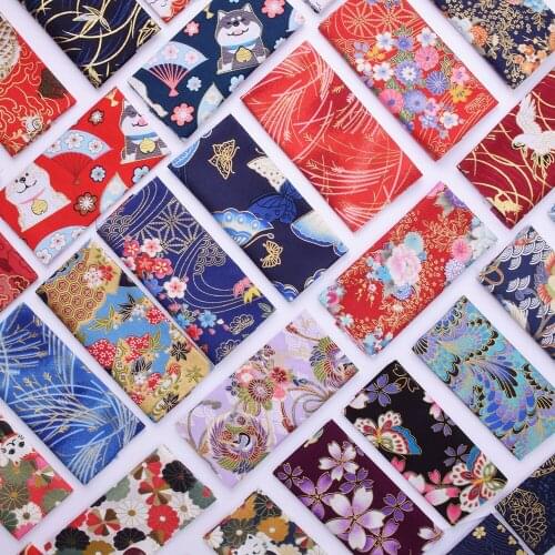 DIY Multicolor Japan Zephyr Pattern 50x145cm Cotton Pur-cut Patchwork Fabric Bundle Sewing Quilting Crafts for Handmade