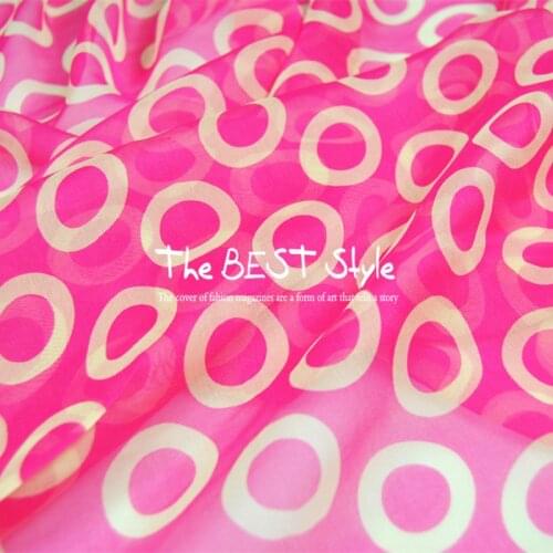 LEO&LIN Rose 100% Silk Georgette Chiffon Spring and Summer Thin Transparent Skirt Scarf Fabric DIY Patchwork Tissue