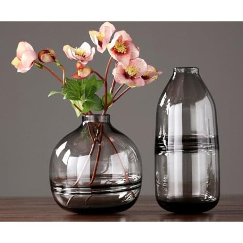 Modern simple transparent glass vase craft glass container wedding vase for table decoration creative home decoration decoration