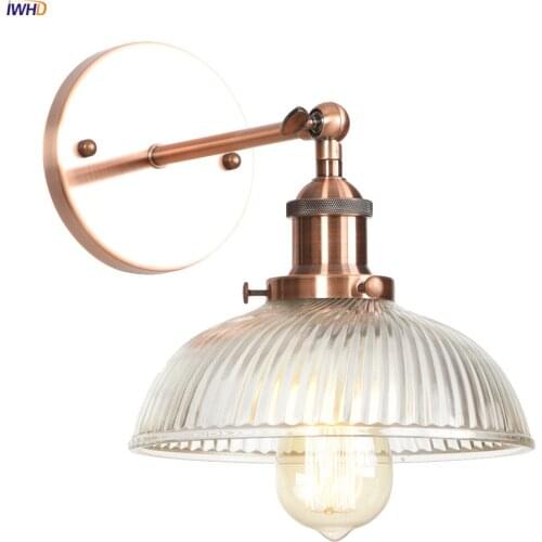 IWHD Loft Industrial Edison Wall Sconce Bedroom Mirror Stair Light Glass Vintage Retro Wall Lights For Home Lighting Luminaire
