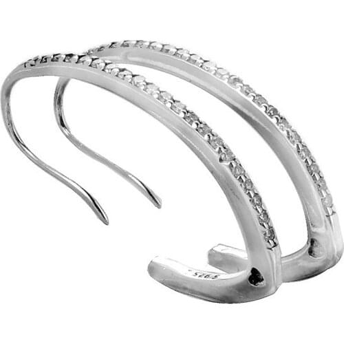 Original Oval Sparkle Hoop Earrings With Crystal For Women 925 Sterling Silver Earring Wedding Gift DIY Jewelry